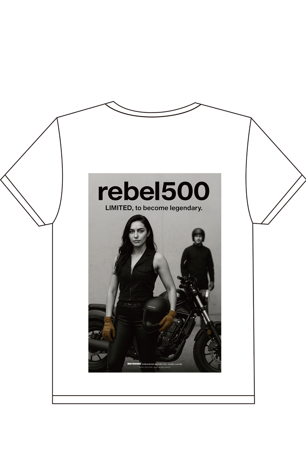 MOTOCORE™ × RAYA 女騎士專用短T|rebel500 經典背面視覺款
